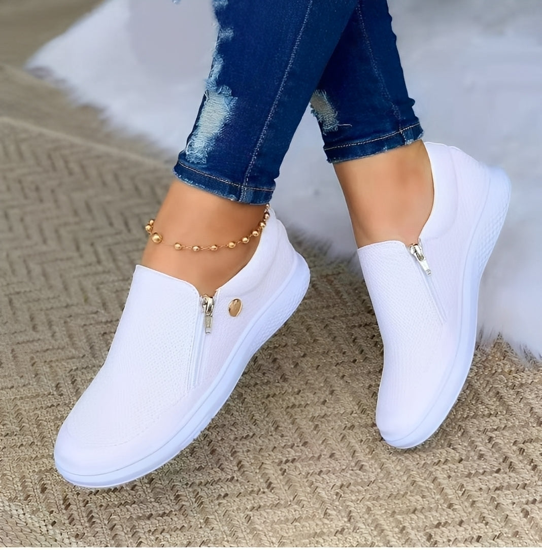 Renita - Zapatos casuales con cremallera para mujeres