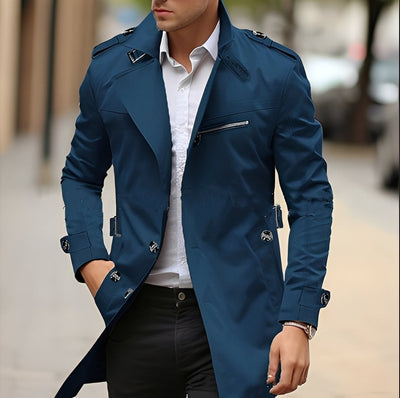 Ansel - Elegante gabardina con cuello de solapa para hombres