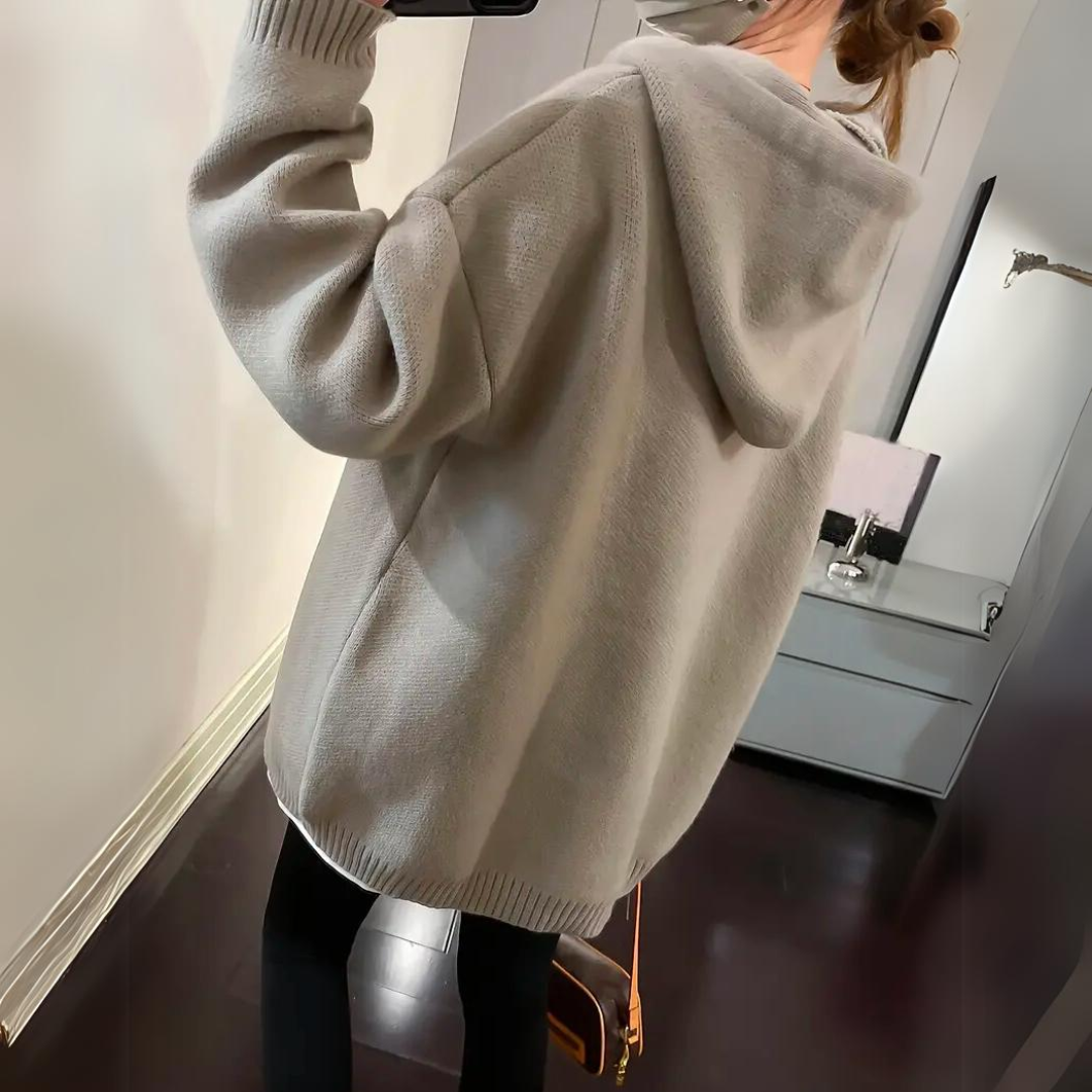 Emelia - Hoodie suelto con diseño de smiley para mujeres