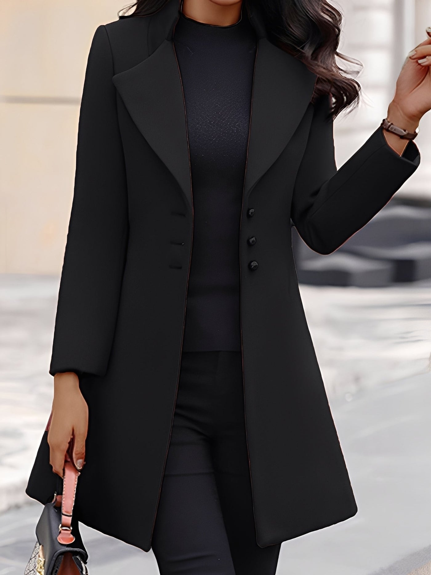 Aryana - Largo abrigo formal de lana elegante para mujeres