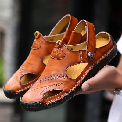 Elroy - Elegantes sandalias ortopédicas de cuero para hombres