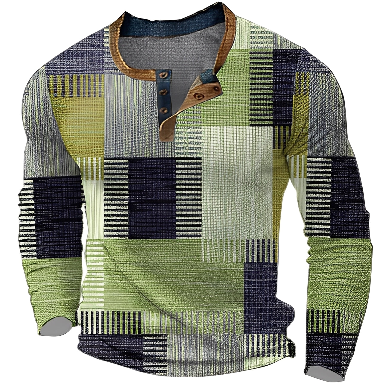 Brennan - Camisa de manga larga casual impresa para hombres