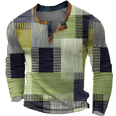 Brennan - Camisa de manga larga casual impresa para hombres