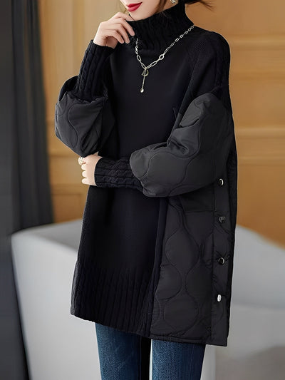 Vonda - Cómodo jersey de cuello alto para mujer