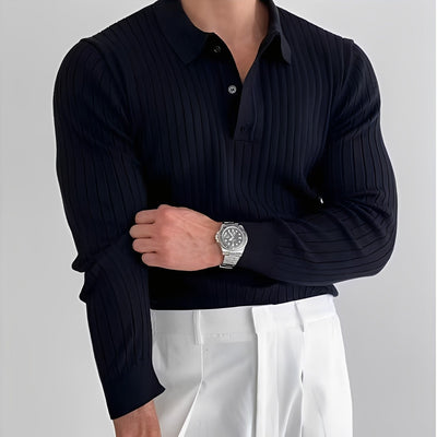 Raphael - Camisa de manga larga con cuello de solapa para hombres