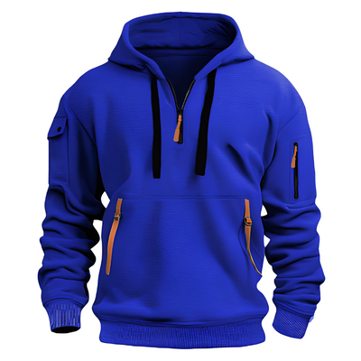 Cornell - Cómodo, holgazán hoodie con cremallera para hombres