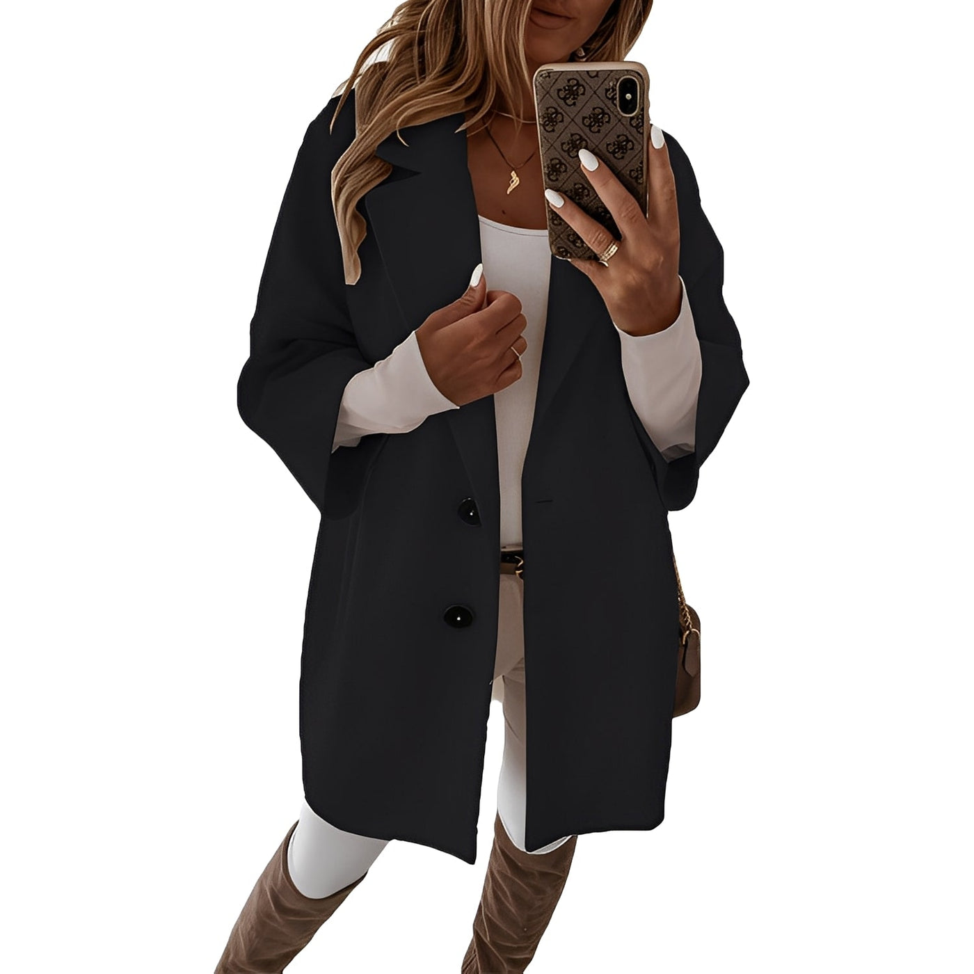 Lindsie - Chaqueta holgada con botones para mujer