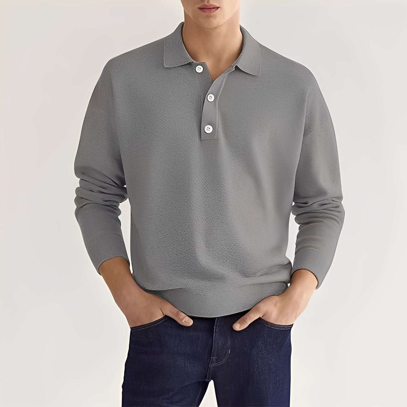 Zavier - Camisa Polo de Manga Larga Casual para Hombres