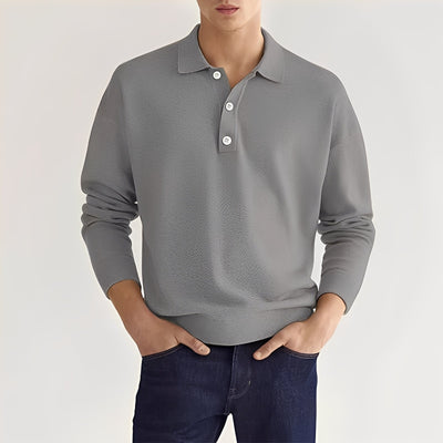 Zavier - Camisa Polo de Manga Larga Casual para Hombres