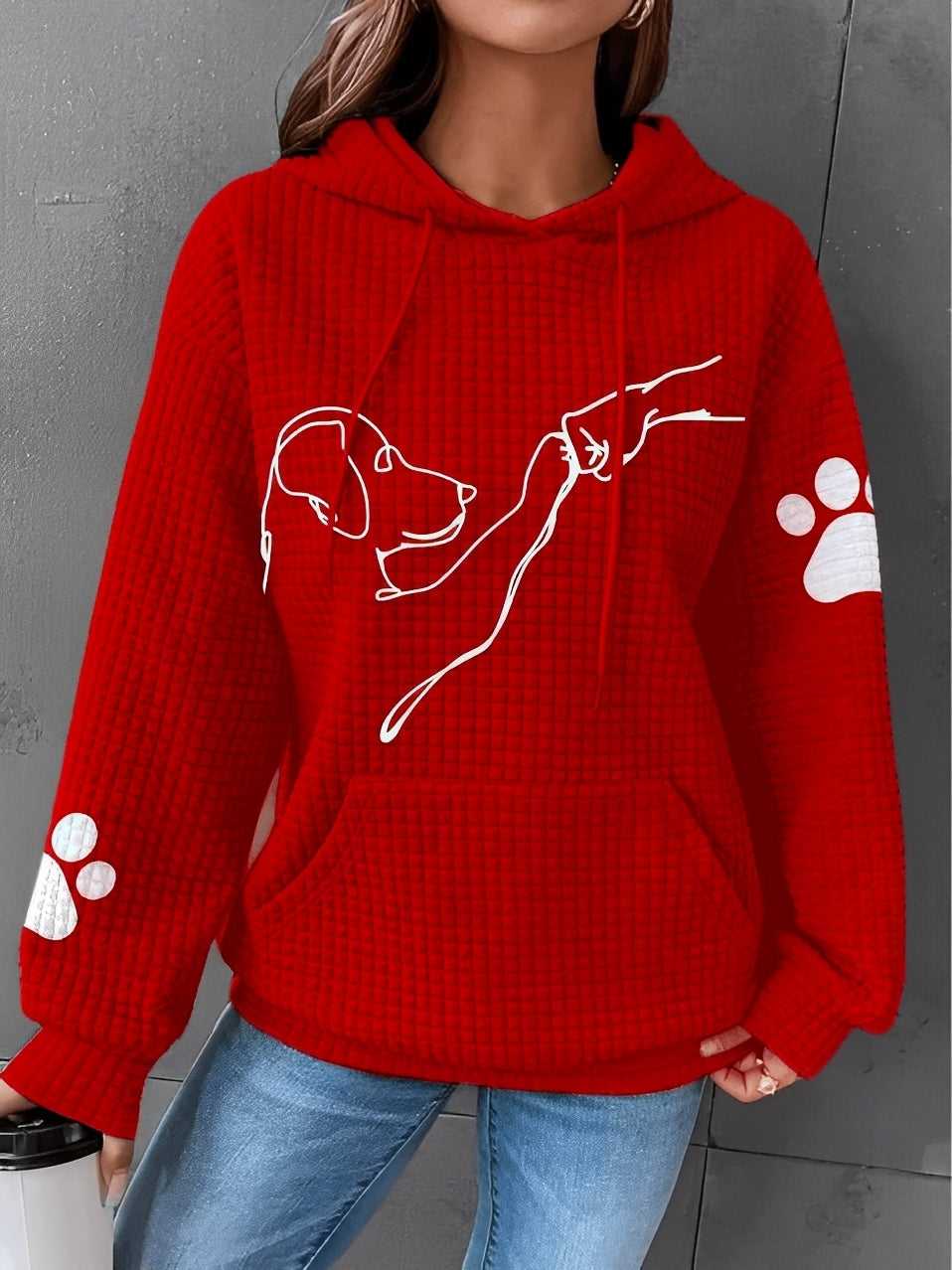 Berenice - Sudadera con capucha impresa y cálida para mujeres