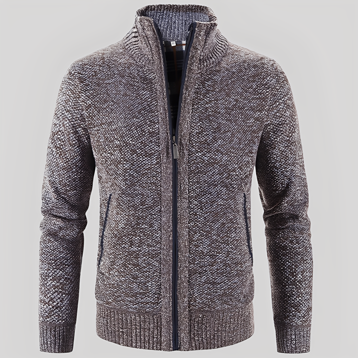 Kelvin - Sencilla Chaqueta de Punto con Cremallera para Hombres