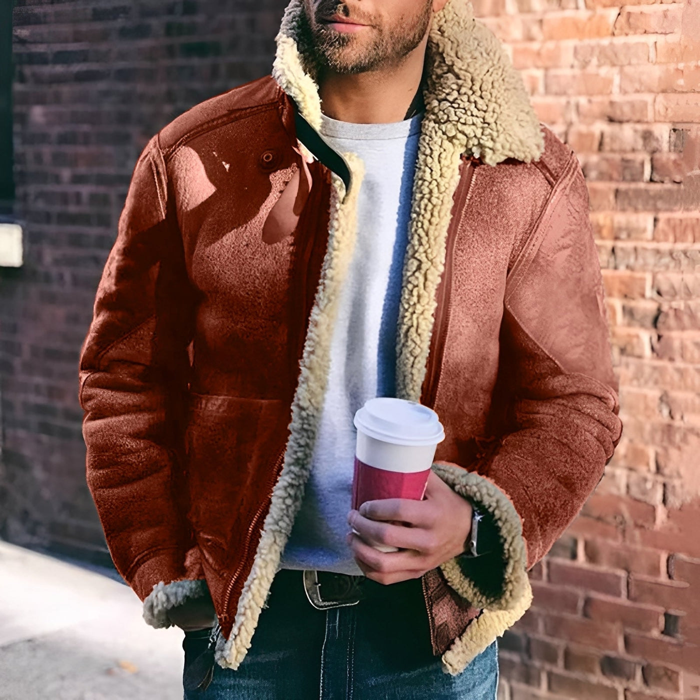 Brenden - Chaqueta con solapa ancha para hombres