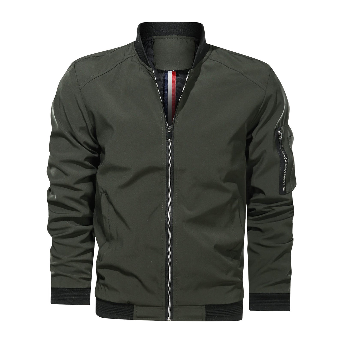 Rufus - Chaqueta bomber casual con cremallera para hombres