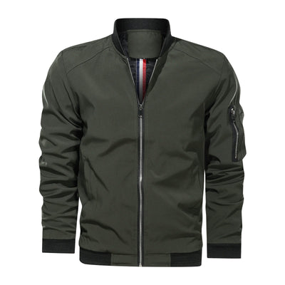 Rufus - Chaqueta bomber casual con cremallera para hombres