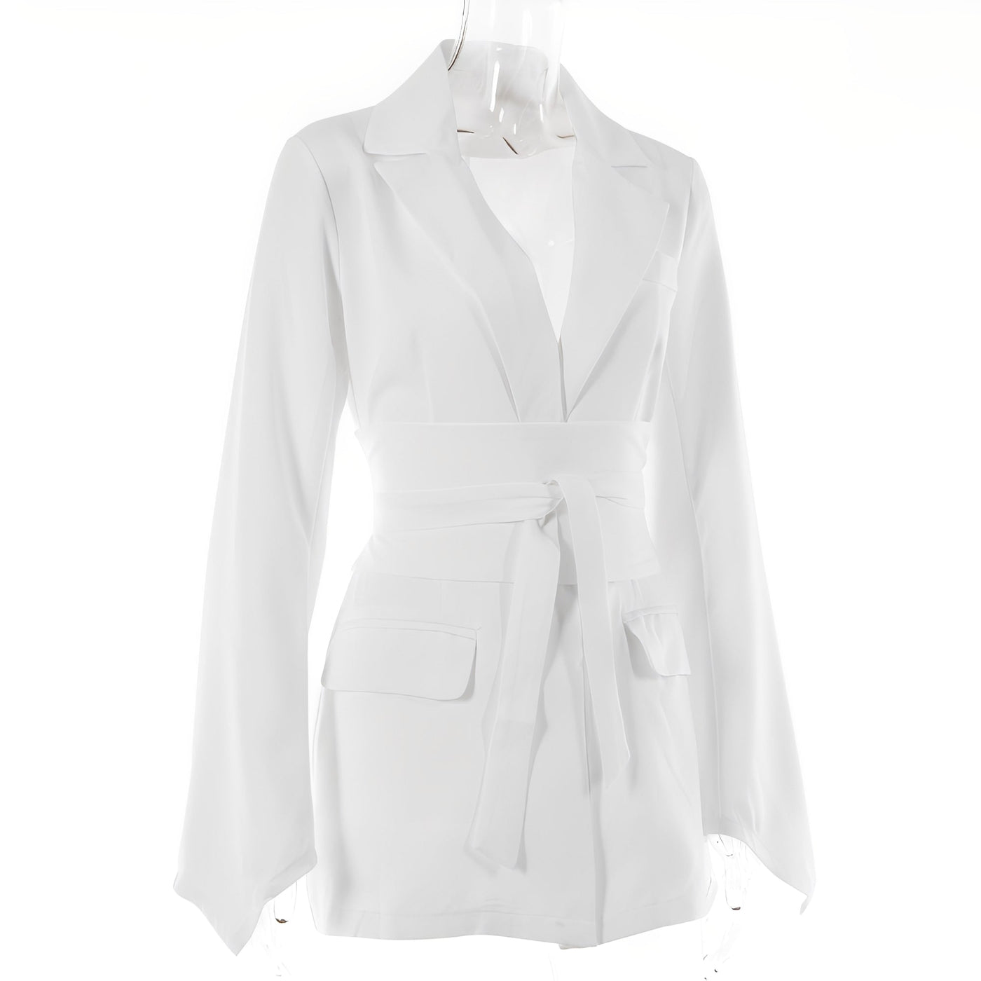 Malvina - Casula Blazer de traje con cinturón para mujeres