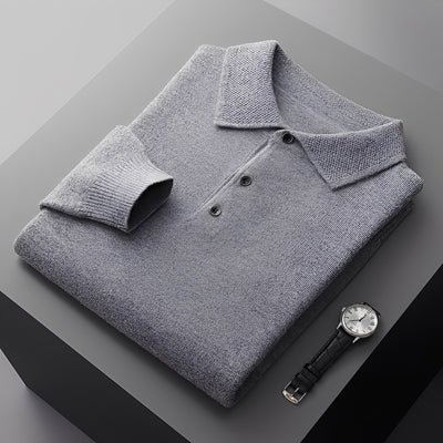 Romilly - Suéter Polo Formal de Cachemir para Hombres