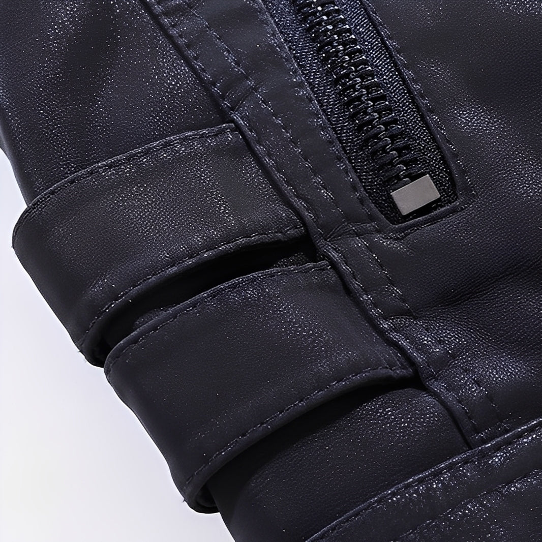 Dillan - Elegante chaqueta de cuero para motocicleta para hombres