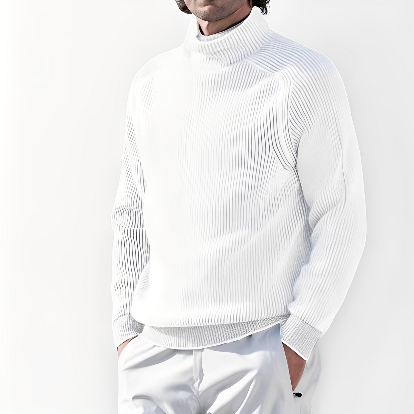 Jarrett - Suéter de casimir con cuello alto para hombres