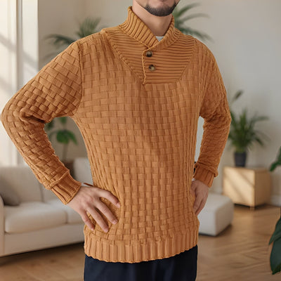 Branson - Suéter de punto casual con cuello alto para hombres