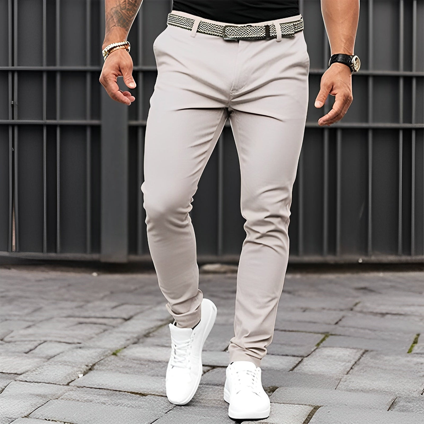 Jaron - Elegante, casual pantalón Slim-Fit para hombres