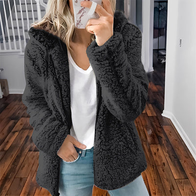 Blaire - Abrigo Casual con Capucha de Piel de Oso para Mujeres