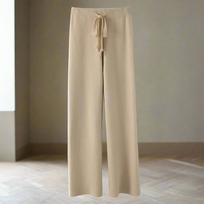 Camille - Pantalón de Invierno de Punto con Piernas Anchas