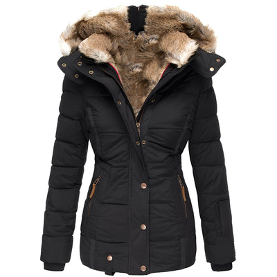 Odelia - Estilosa chaqueta delgada con cuello de pelo para mujeres