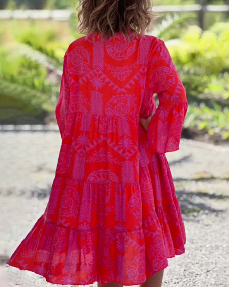Mia – Vestido con estampado geométrico boho