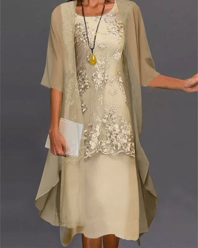 Chona - Elegante Vestido de Gasa de dos Piezas