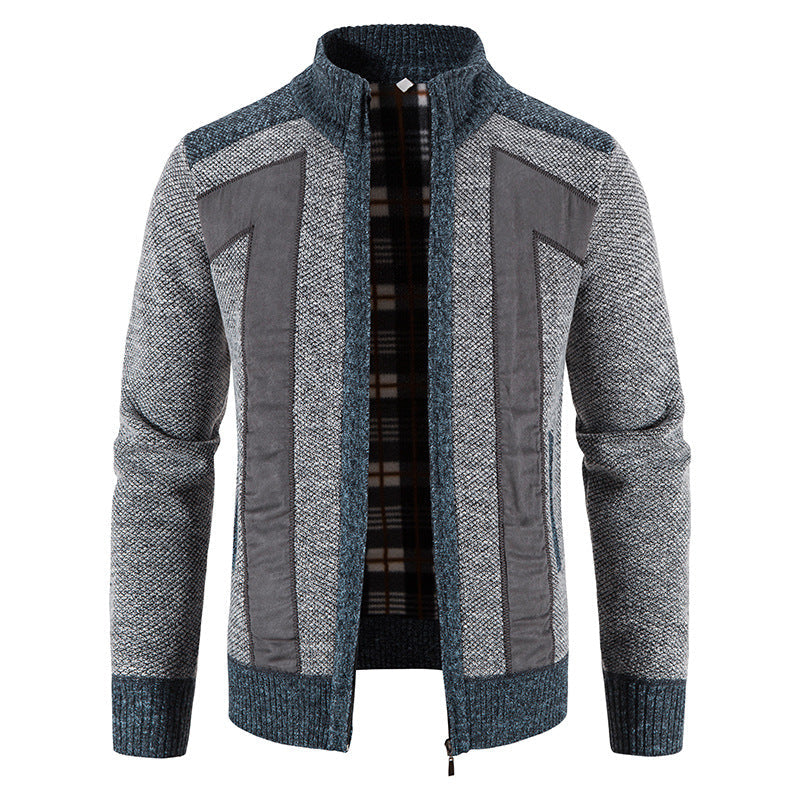 Domenic - Chaqueta de peluche con cremallera para hombres