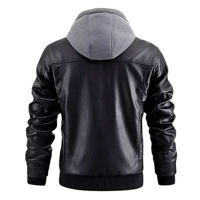 Everard - Clásica chaqueta de motocicleta con capucha para hombres