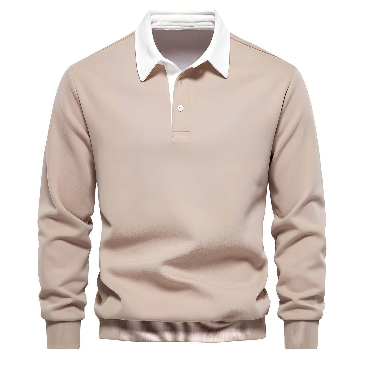 Shelton - Camisa Polo de Manga Larga Casual para Hombres