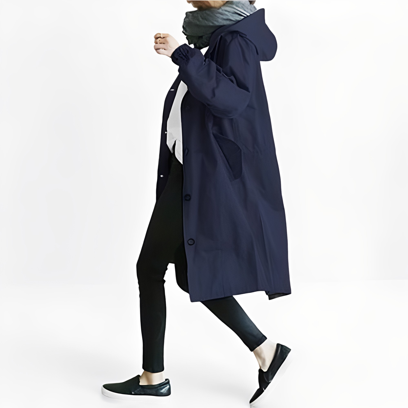 Giselle - Impermeable Chaqueta de Lluvia con Capucha para Mujer