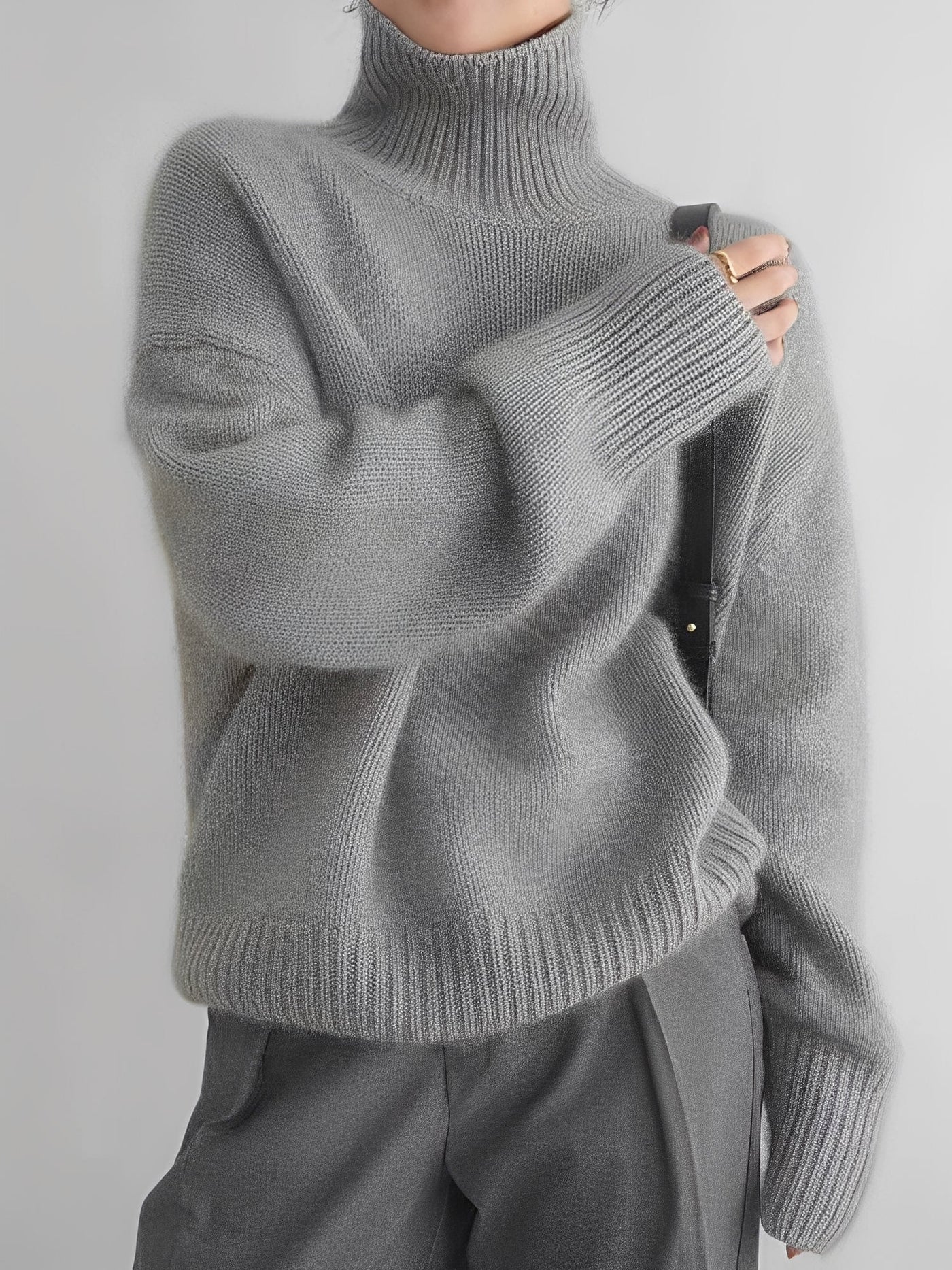 Natalia - Elegante suéter de cuello alto de cachemira para mujeres