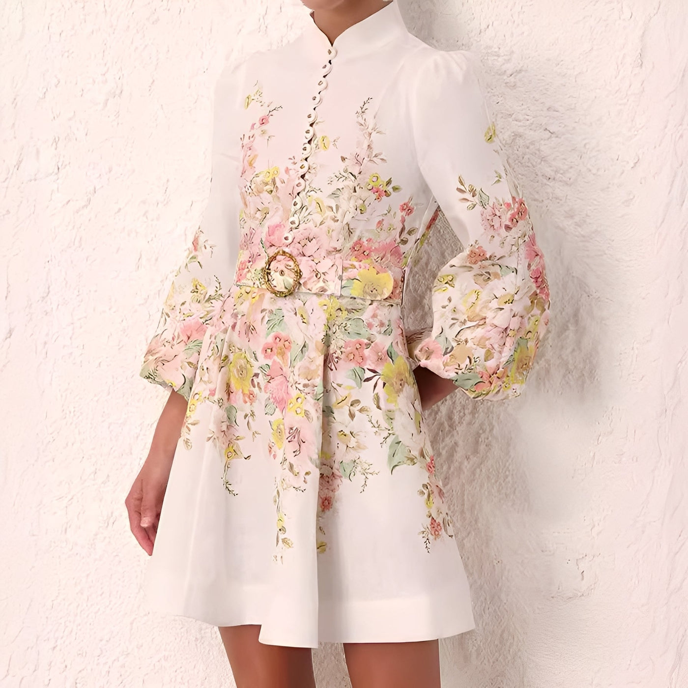 Debra - Elegante vestido corto con botonadura para mujeres