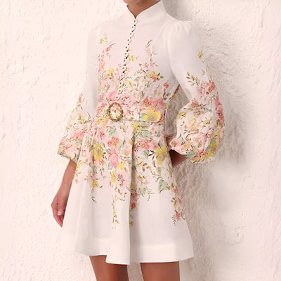 Debra - Elegante vestido corto con botonadura para mujeres