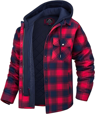 Cole - Chaqueta gruesa de cuadros casual para hombres