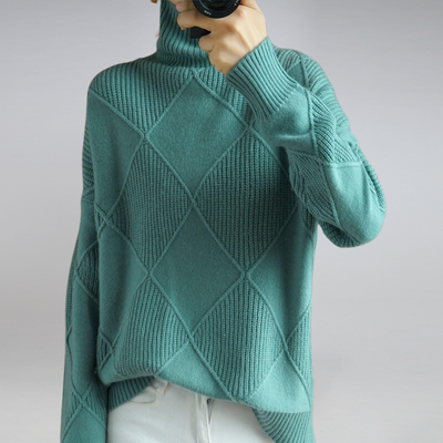 Ashlie - Cómodo, cálido jersey de cuello alto para mujeres