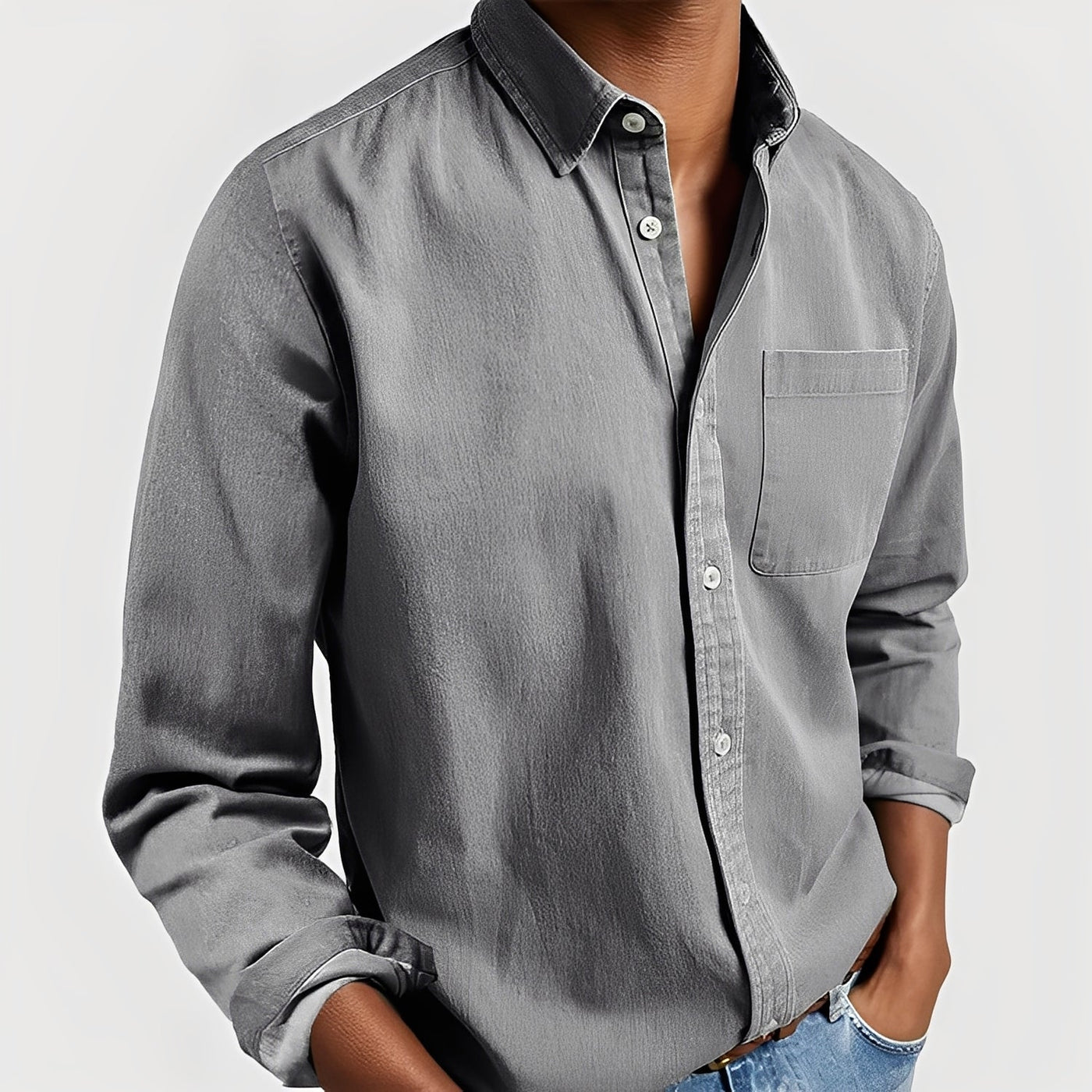 Tanner - Camisa casual con bolsillo para hombres