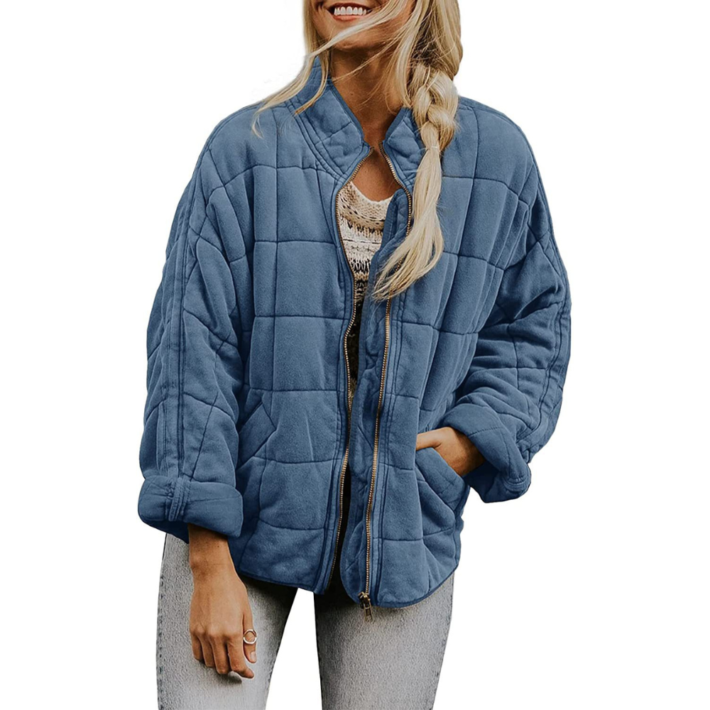 Reilly - Chaqueta cálida y holgada con bolsillos para mujer