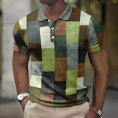 Reginald - Elegante camiseta polo multicolor para hombres