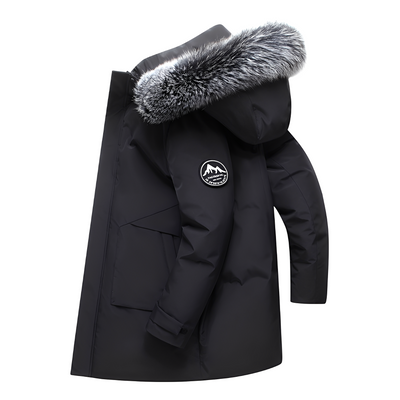 Crosby - Chaqueta de plumas con capucha de piel para hombres