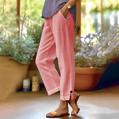 Kassia - Pantalones casuales de verano de lino para mujeres