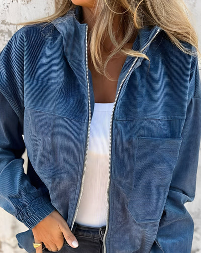 Gillian - Chaqueta de pana casual con capucha para mujeres