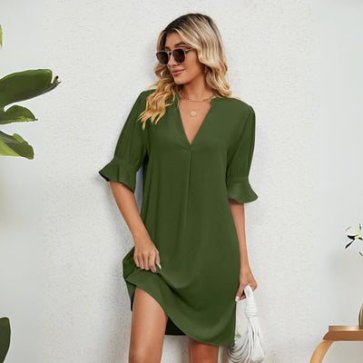 Isadee - Vestido cómodo con escote en V
