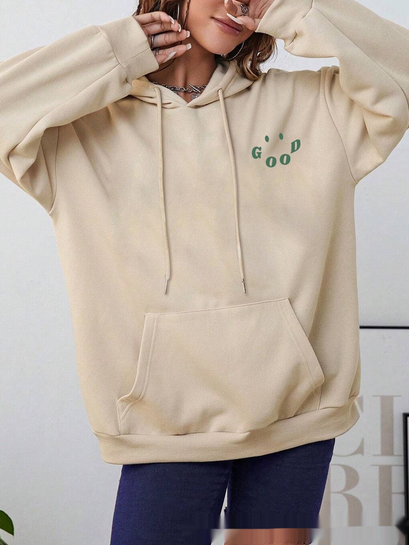 Margery - Elegante sudadera con capucha de algodón para mujeres