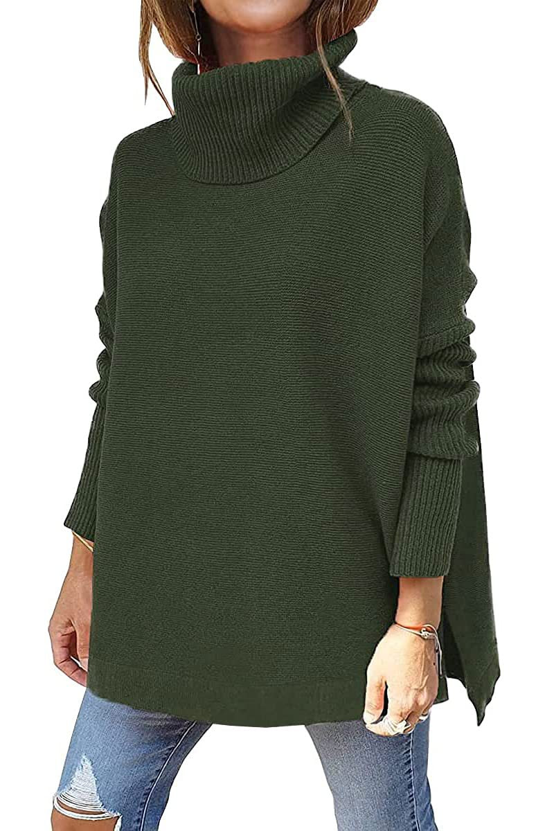 Macey - Suéter de lana para mujeres con cuello alto y estilo casual