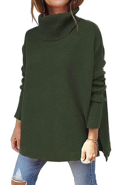 Macey - Suéter de lana para mujeres con cuello alto y estilo casual