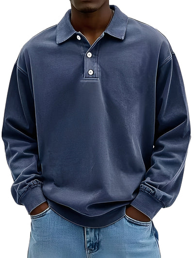 Clayton - Clásico Polo de Manga Larga para Hombres