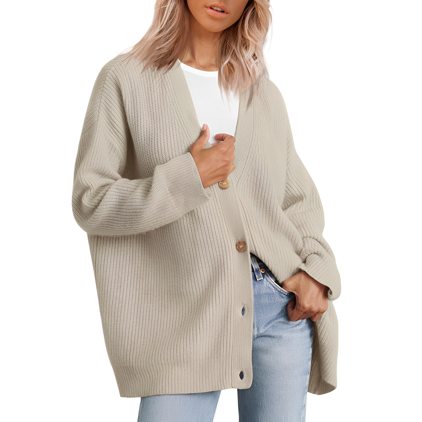 Christal - Cárdigan casual oversize para mujeres